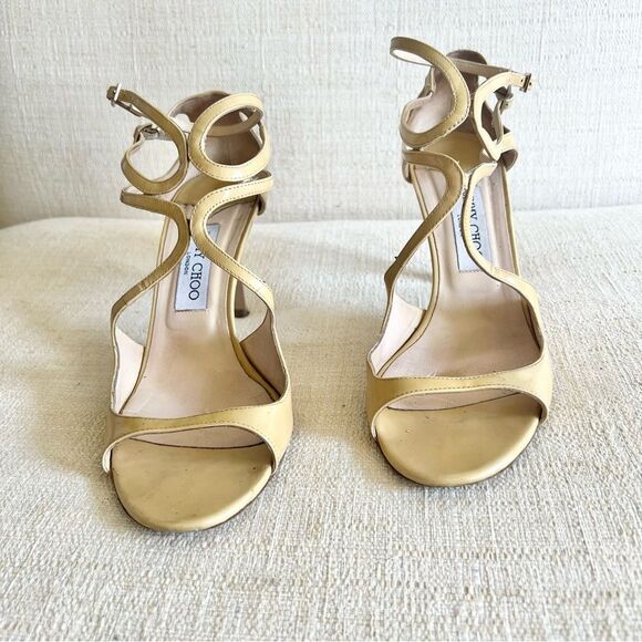 Jimmy Choo Nude Stiletto Patent Leather Sandal in Worn Condition Size EU 40.5 - Picture 11 of 16